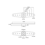 Brazo Aluminio 2" - 50mm Futaba 25T 6mm