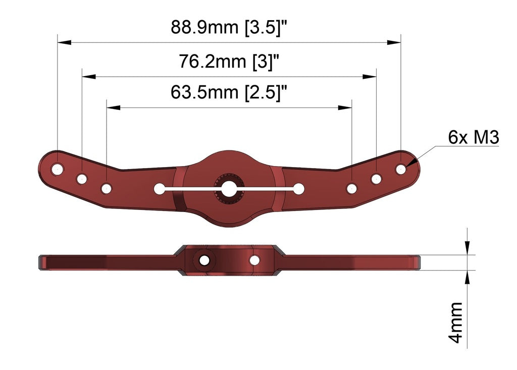 Brazo Alu Doble - 90mm 25T 8mm